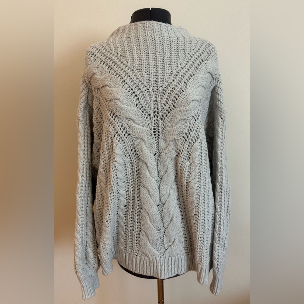 Gray Knit Turtleneck Sweater Plus Size